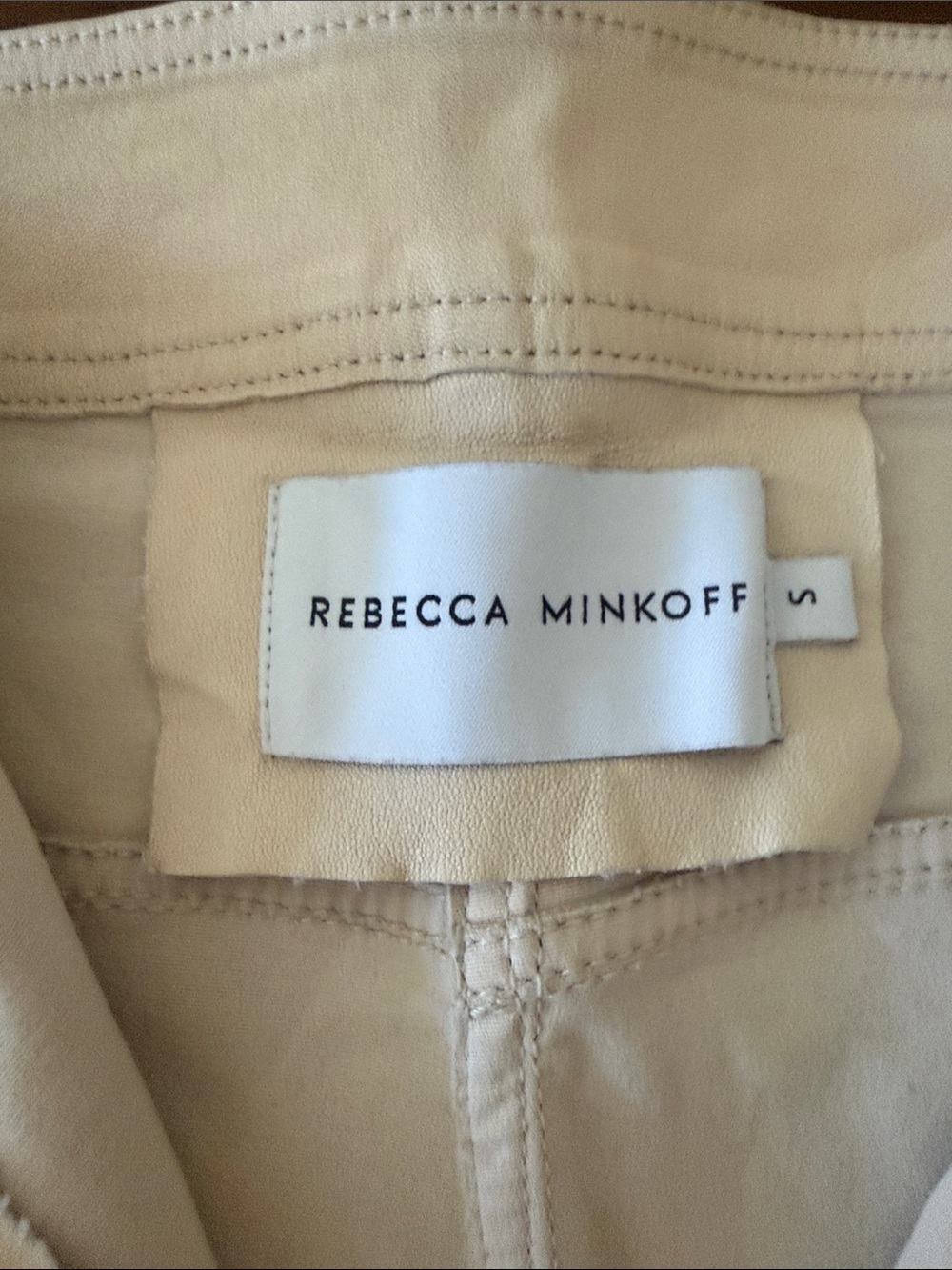 Rebecca Minkoff Cream/Tan Women's leather pants